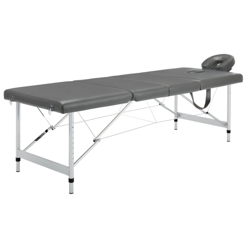 vidaXL Camilla masaje 4 zonas estructura aluminio antracita 186x68 cm vidaXL Camilla masaje 4 zonas estructura aluminio antracita 186x68 cm