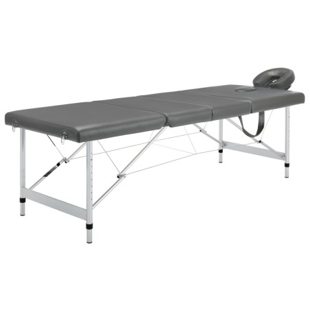 vidaXL Camilla masaje 4 zonas estructura aluminio antracita 186x68 cm