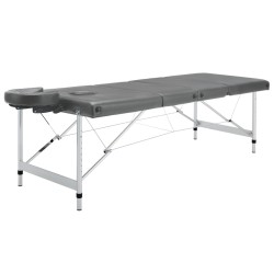 vidaXL Camilla masaje 4 zonas estructura aluminio antracita 186x68 cm