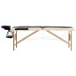 vidaXL Camilla de masaje plegable 2 zonas madera negro y beige