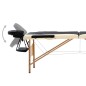 vidaXL Camilla de masaje plegable 2 zonas madera negro y beige