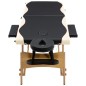 vidaXL Camilla de masaje plegable 2 zonas madera negro y beige