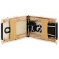 vidaXL Camilla de masaje plegable 2 zonas madera negro y beige
