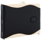 vidaXL Camilla de masaje plegable 2 zonas madera negro y beige
