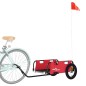 vidaXL Remolque para bicicletas hierro y tela Oxford rojo vidaXL Remolque para bicicletas hierro y tela Oxford rojo