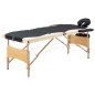  vidaXL Camilla de masaje plegable 3 zonas madera negro y beige