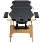  vidaXL Camilla de masaje plegable 3 zonas madera negro y beige