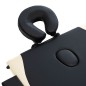  vidaXL Camilla de masaje plegable 3 zonas madera negro y beige
