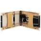  vidaXL Camilla de masaje plegable 3 zonas madera negro y beige