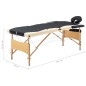  vidaXL Camilla de masaje plegable 3 zonas madera negro y beige