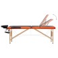 vidaXL Camilla de masaje plegable 3 zonas madera negro y naranja vidaXL Camilla de masaje plegable 3 zonas madera negro y naranja