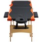 vidaXL Camilla de masaje plegable 3 zonas madera negro y naranja vidaXL Camilla de masaje plegable 3 zonas madera negro y naranja