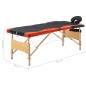 vidaXL Camilla de masaje plegable 3 zonas madera negro y naranja vidaXL Camilla de masaje plegable 3 zonas madera negro y naranja
