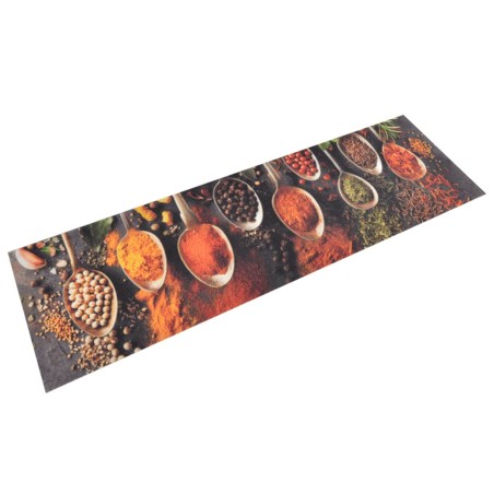 vidaXL Alfombra de cocina lavable terciopelo cuchara especias 45x150cm