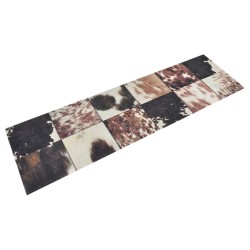 vidaXL Alfombra de cocina lavable terciopelo piel de animal 45x150 cm
