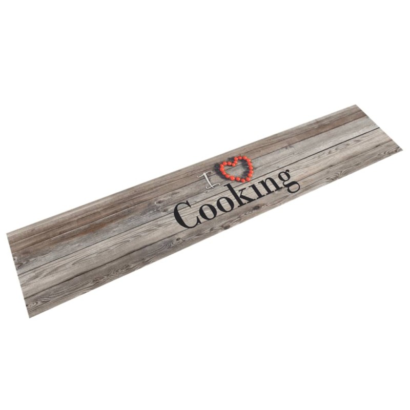 vidaXL Alfombra de cocina lavable terciopelo Cooking gris 60x300 cm vidaXL Alfombra de cocina lavable terciopelo Cooking gris 60x300 cm
