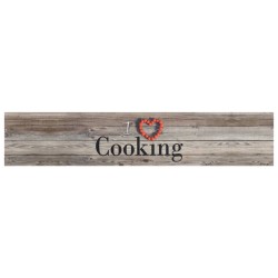 vidaXL Alfombra de cocina lavable terciopelo Cooking gris 60x300 cm