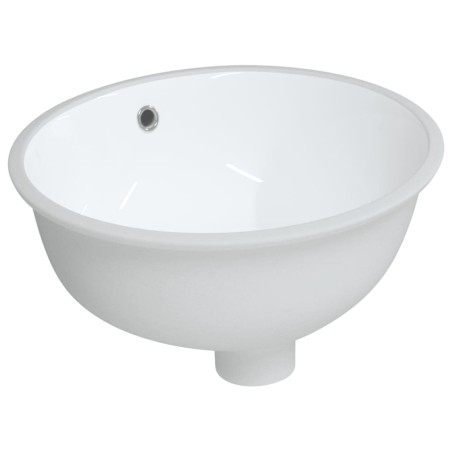 vidaXL Lavabo de baño ovalado cerámica blanco 37x31x17,5 cm