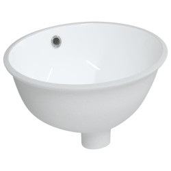 vidaXL Lavabo de baño ovalado cerámica blanco 33x29x16,5 cm