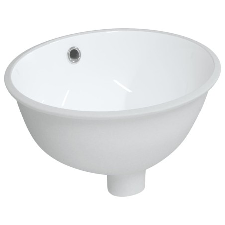 vidaXL Lavabo de baño ovalado cerámica blanco 33x29x16,5 cm
