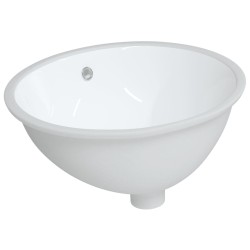 vidaXL Lavabo de baño ovalado cerámica blanco 49x40,5x21 cm