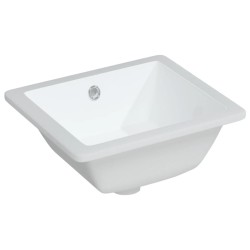 vidaXL Lavabo de baño rectangular cerámica blanco 36x31,5x16,5 cm