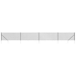 vidaXL Cerca de alambre con pinchos de anclaje gris antracita 0,8x10 m