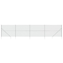 vidaXL Cerca de alambre con pinchos de anclaje plateado 2x10 m