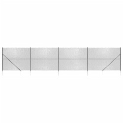 vidaXL Cerca de alambre con pinchos de anclaje gris antracita 2,2x10 m