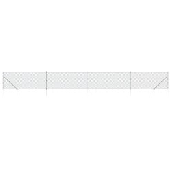 vidaXL Cerca de alambre con pinchos de anclaje plateado 1x10 m