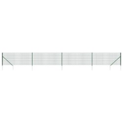 vidaXL Cerca de alambre con pinchos de anclaje verde 0,8x10 m