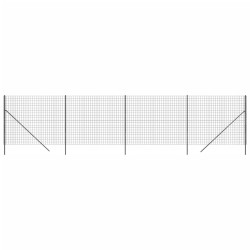vidaXL Cerca de alambre de acero galvanizado gris antracita 2x10 m