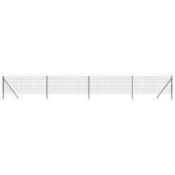 vidaXL Cerca de alambre de acero galvanizado gris antracita 1x10 m