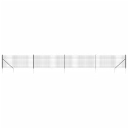 vidaXL Cerca de alambre con pinchos de anclaje gris antracita 0,8x10 m