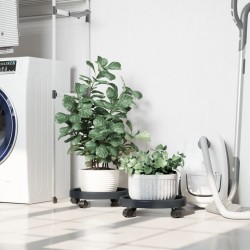 vidaXL Soporte para plantas con ruedas 2 uds gris diámetro 34 cm 35 kg