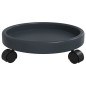vidaXL Soporte para plantas con ruedas 2 uds gris diámetro 34 cm 35 kg vidaXL Soporte para plantas con ruedas 2 uds gris diámetro 34 cm 35 kg