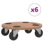 vidaXL Soportes con ruedas 6 uds madera de ingeniería redondo vidaXL Soportes con ruedas 6 uds madera de ingeniería redondo