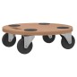 vidaXL Soportes con ruedas 6 uds madera de ingeniería redondo vidaXL Soportes con ruedas 6 uds madera de ingeniería redondo