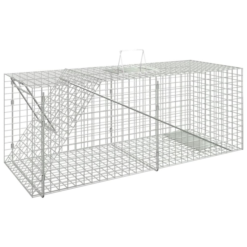 vidaXL Trampa para animales hierro galvanizado 64,5x25x26,5 cm vidaXL Trampa para animales hierro galvanizado 64,5x25x26,5 cm