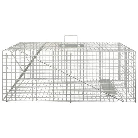 vidaXL Trampa para animales hierro galvanizado 64,5x25x26,5 cm