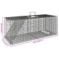 vidaXL Trampa para animales hierro galvanizado 64,5x25x26,5 cm vidaXL Trampa para animales hierro galvanizado 64,5x25x26,5 cm
