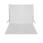 vidaXL Sistema de soporte de fondo telescópico + fondo blanco 3x5 m vidaXL Sistema de soporte de fondo telescópico + fondo blanco 3x5 m