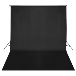 vidaXL Sistema de soporte de telón fondo 300x300 cm negro