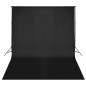 vidaXL Sistema de soporte de telón fondo 300x300 cm negro vidaXL Sistema de soporte de telón fondo 300x300 cm negro