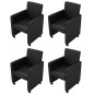  vidaXL Sillas de comedor 4 unidades cuero sintético negro