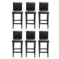 vidaXL Taburetes de bar 6 unidades de cuero artificial negro vidaXL Taburetes de bar 6 unidades de cuero artificial negro