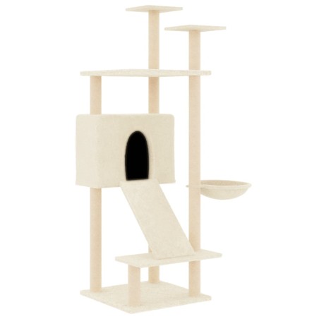 vidaXL Rascador para gatos con postes de sisal crema 153 cm