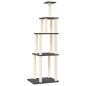 vidaXL Rascador para gatos con postes de sisal gris oscuro 183 cm vidaXL Rascador para gatos con postes de sisal gris oscuro 183 cm