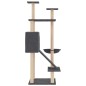 vidaXL Rascador para gatos con postes de sisal gris oscuro 153 cm vidaXL Rascador para gatos con postes de sisal gris oscuro 153 cm