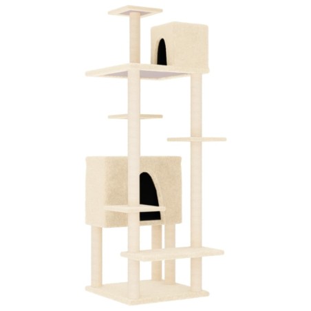 vidaXL Rascador para gatos con postes de sisal crema 154 cm